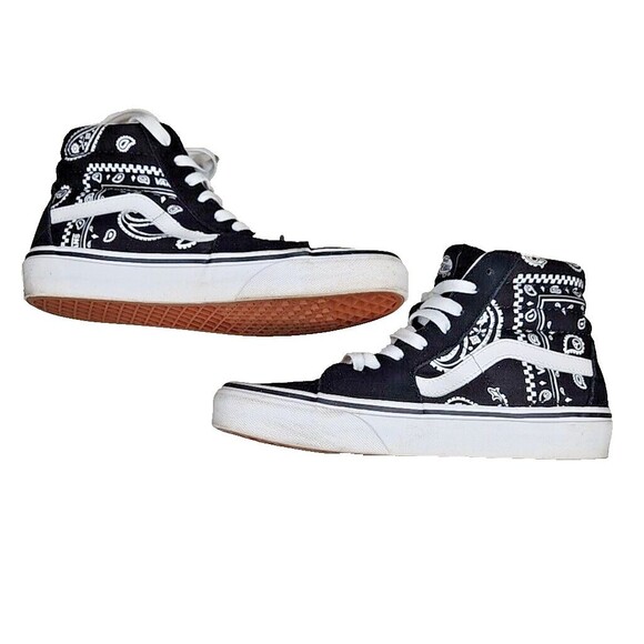 VANS SK8-HI (PEACE PAISLEY) BLACK / TRUE WHITE VN0A5JMJB0E Women's 7.0 - Picture 1 of 10